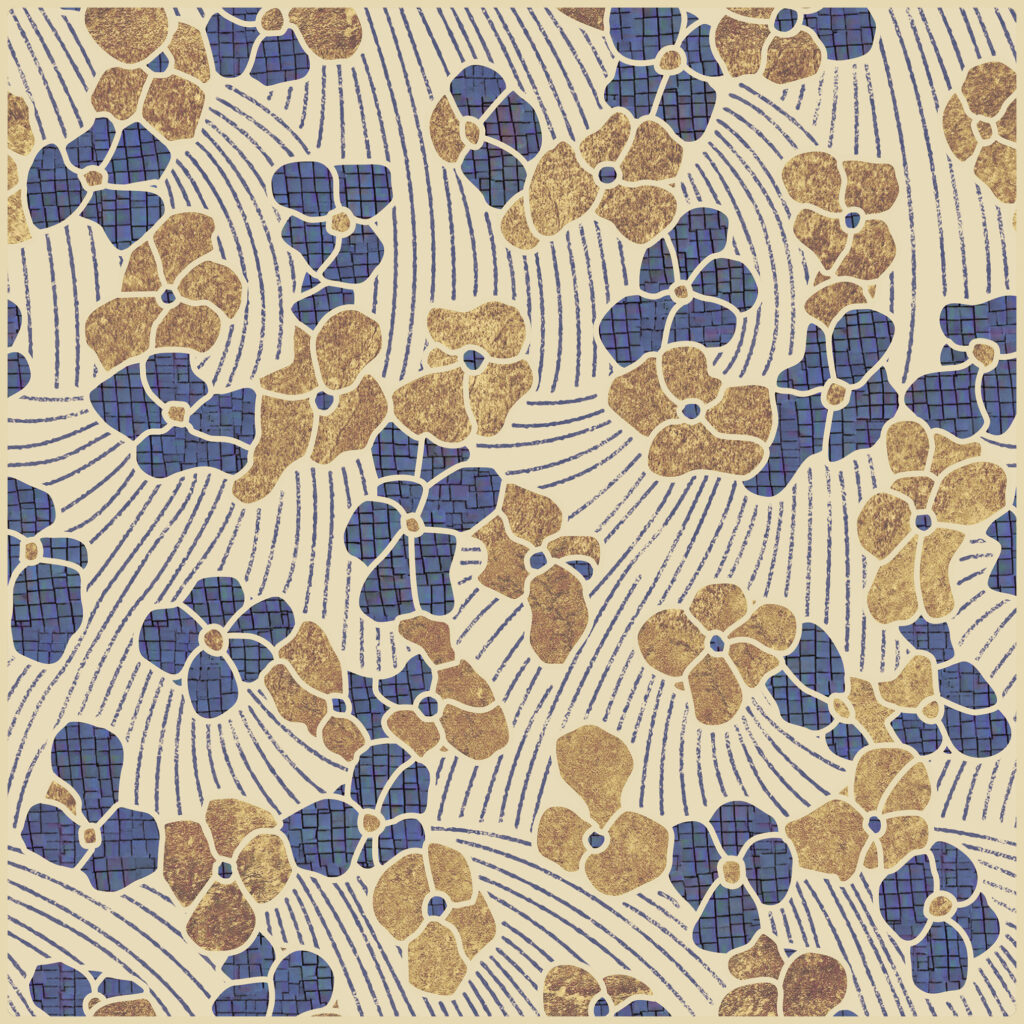 art nouveau flower series